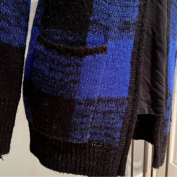 NEW Nordstrom Love by Design Plaid Fuzzy Oversized Grandpa Cardigan Sweater XS - Picture 10 of 12